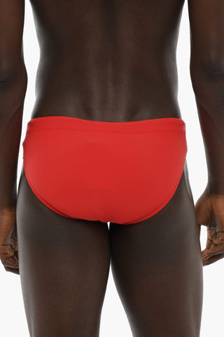 Solid Color SPEEDO Swim Briefs with Contrasting Detail