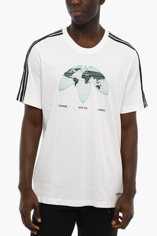 Embossed Logo UNITED Crew-Neck T-shirt with Contrasting Bands