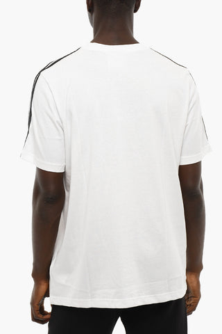 Embossed Logo UNITED Crew-Neck T-shirt with Contrasting Bands
