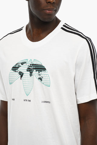 Embossed Logo UNITED Crew-Neck T-shirt with Contrasting Bands