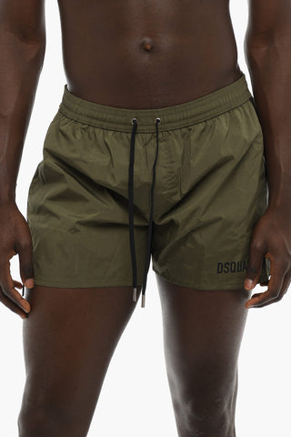 ICON Stretch Nylon Swim Shorts with Contrasting Print