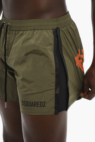 ICON Stretch Nylon Swim Shorts with Contrasting Print