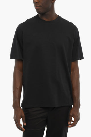 Cotton Crew-Neck T-shirt with Embroidery on the back
