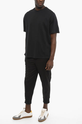 Cotton Crew-Neck T-shirt with Embroidery on the back