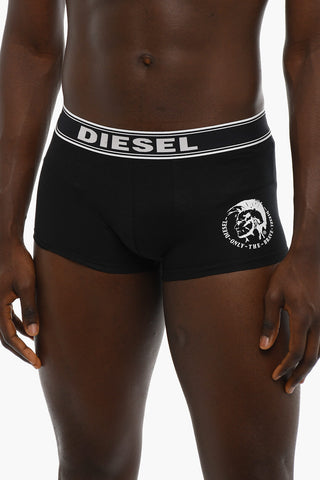 Set 3 Paia di Boxer in Cotone Stretch con Logo a Contrasto