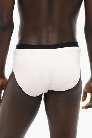 EMPORIO Solid Color Swim Brief with Logoed Elastic Band