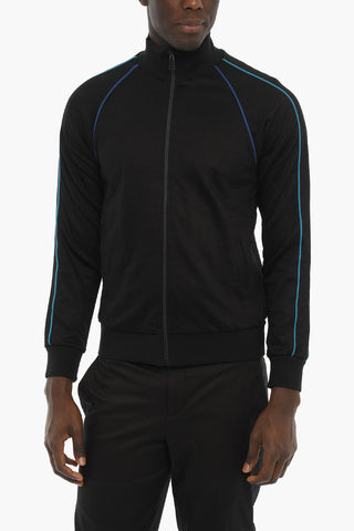 Cotton Blend Sweatshirt with Contrasting Details