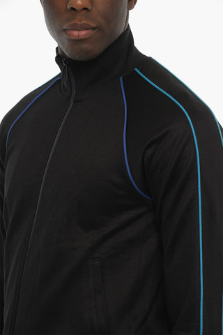 Cotton Blend Sweatshirt with Contrasting Details