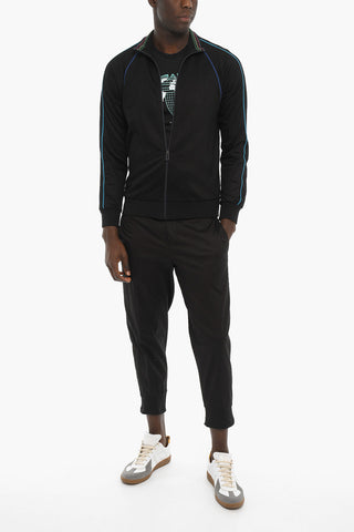Cotton Blend Sweatshirt with Contrasting Details
