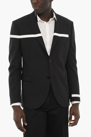Slim Fit 2-button Blazer with Contrasting Details