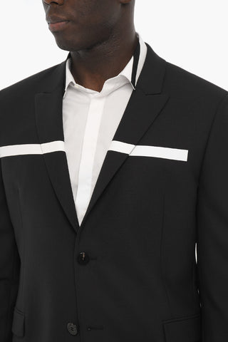 Slim Fit 2-button Blazer with Contrasting Details