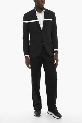 Slim Fit 2-button Blazer with Contrasting Details