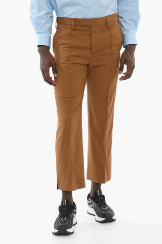 Tube Fit Cropped Pants with Hidden Closure
