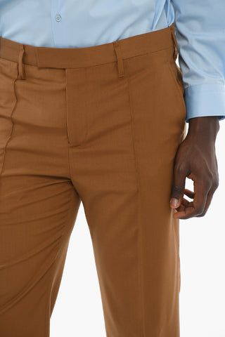 Tube Fit Cropped Pants with Hidden Closure