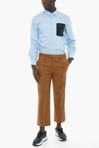 Tube Fit Cropped Pants with Hidden Closure