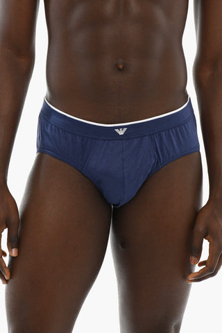EMPORIO Solid Color Slip with Embroidery Logo