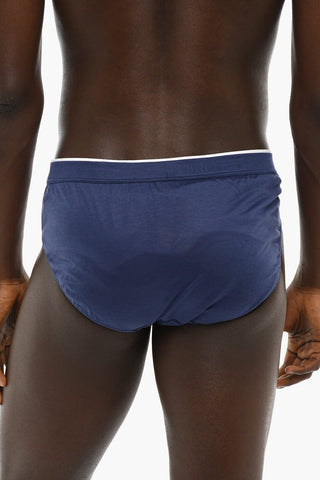 EMPORIO Solid Color Slip with Embroidery Logo