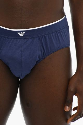 EMPORIO Solid Color Slip with Embroidery Logo