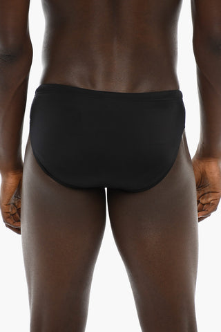EMPORIO Solid Color Swim Brief with Printed Contrasting Logo
