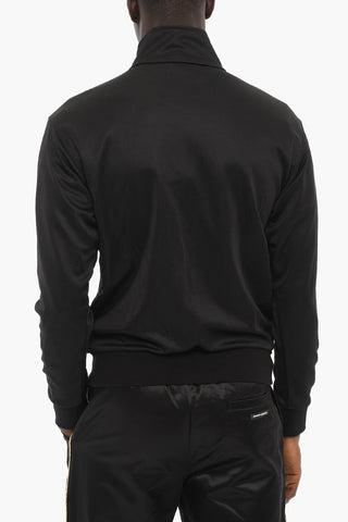 Zip-up Sweatshirt with Contrasting Logoed Embroidery