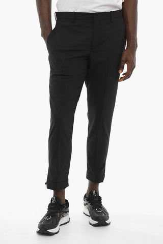Slim Fit Pants with Ankle Zip