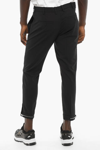Slim Fit Pants with Ankle Zip