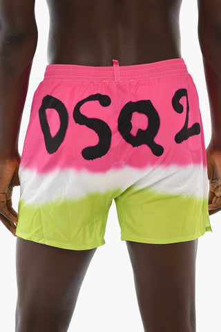 Costume da Bagno Boxer con Logo Effetto Spray