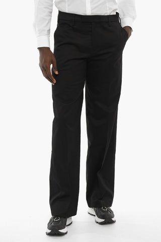 Pantaloni Wide Tube Fit in Cotone Stretch