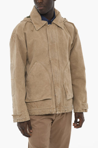 Piquet Cotton J-SHANK Jacket with Removable Hood