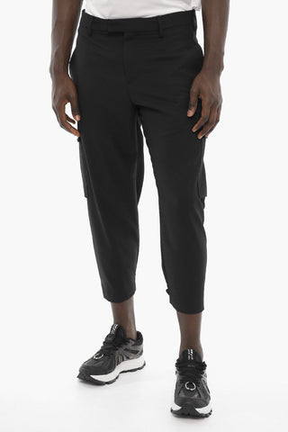 Pantaloni Crop Cargo in Tech Twill Gabardine 