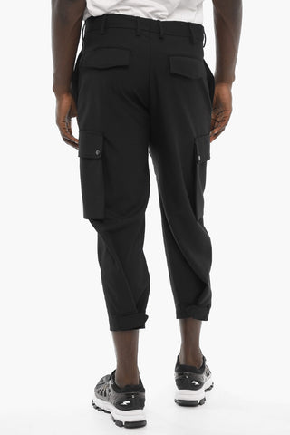 Pantaloni Crop Cargo in Tech Twill Gabardine 