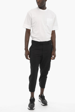Pantaloni Crop Cargo in Tech Twill Gabardine 