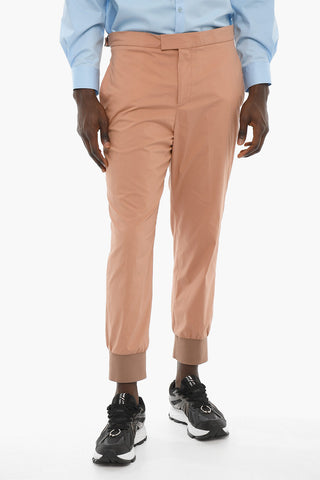 Pantaloni Slim Fit a Tinta Unita e Vita Regolare
