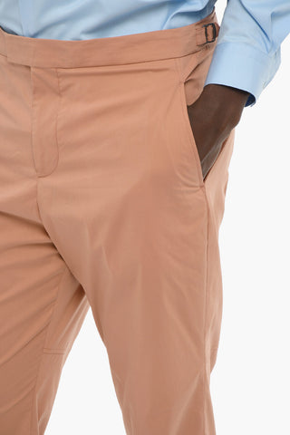 Pantaloni Slim Fit a Tinta Unita e Vita Regolare