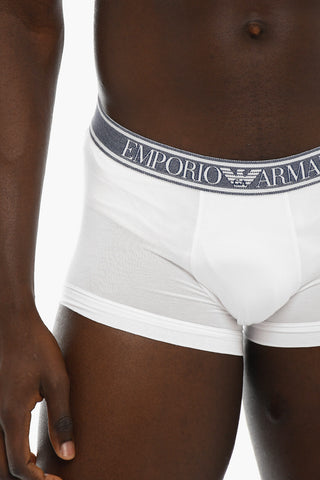 EMPORIO Boxer in Tinta Unita con Banda Elastica Logata