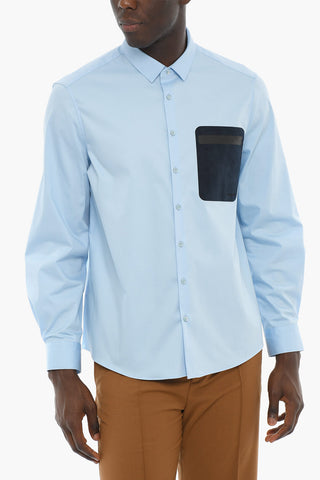 Poplin Cotton Shirt with Breast Pocket