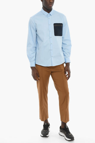 Poplin Cotton Shirt with Breast Pocket