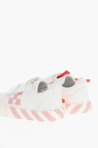 Canvas VULCANIZED Sneakers with Touch-Strap Closure and Contrasting Details