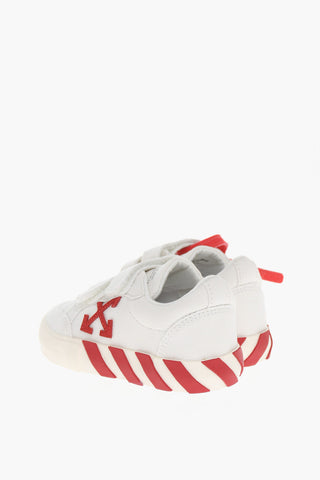 Cotton VULCANIZED Low-Top Sneakers with Touch Strap Closure and Suede Detail