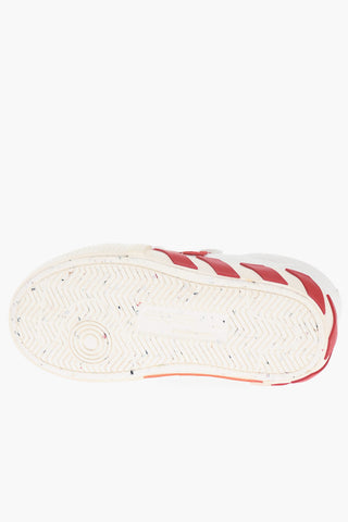 Cotton VULCANIZED Low-Top Sneakers with Touch Strap Closure and Suede Detail