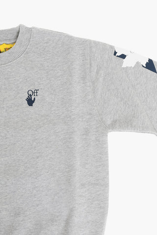 Brushed Cotton Crew-neck Sweatshirt with Contrasting Print