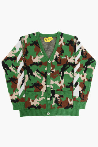 Camouflage Cardigan with V-Neck