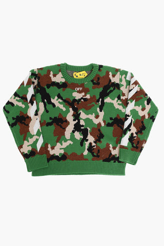 Camouflage Virgin Wool Crew-neck Sweater