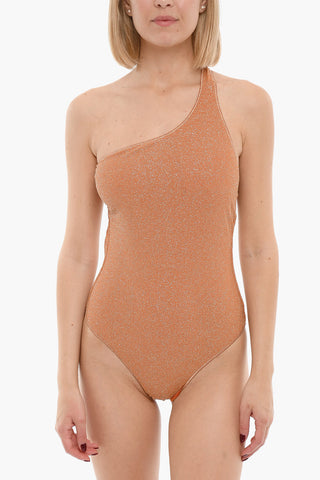 Lurex One-Shoulder Swimsuit