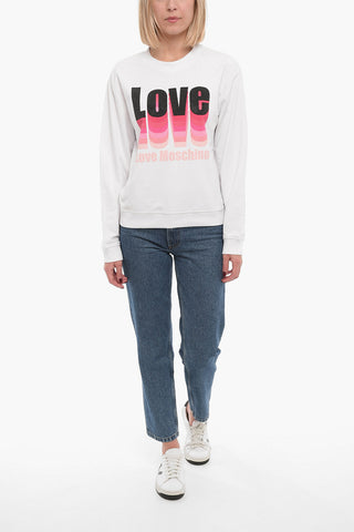 LOVE Felpa Girocollo Leggera con Logo in Strass
