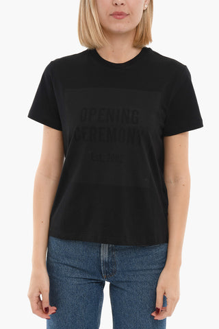 Crew Neck BOX LOGO Cotton T-Shirt