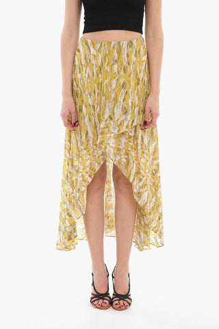 Lightweight Fluid Fabric SLVINA Skirt with Asymmetrical Hem