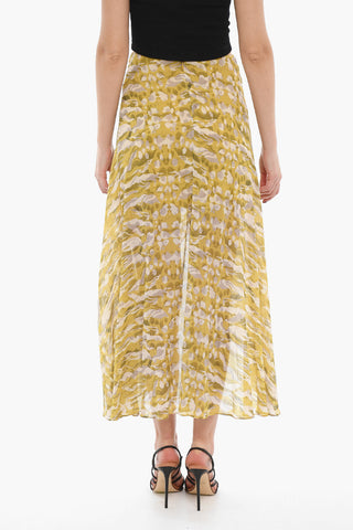 Lightweight Fluid Fabric SLVINA Skirt with Asymmetrical Hem