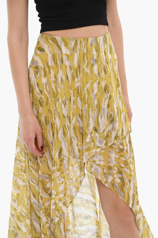 Lightweight Fluid Fabric SLVINA Skirt with Asymmetrical Hem