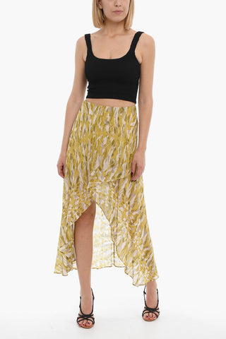 Lightweight Fluid Fabric SLVINA Skirt with Asymmetrical Hem